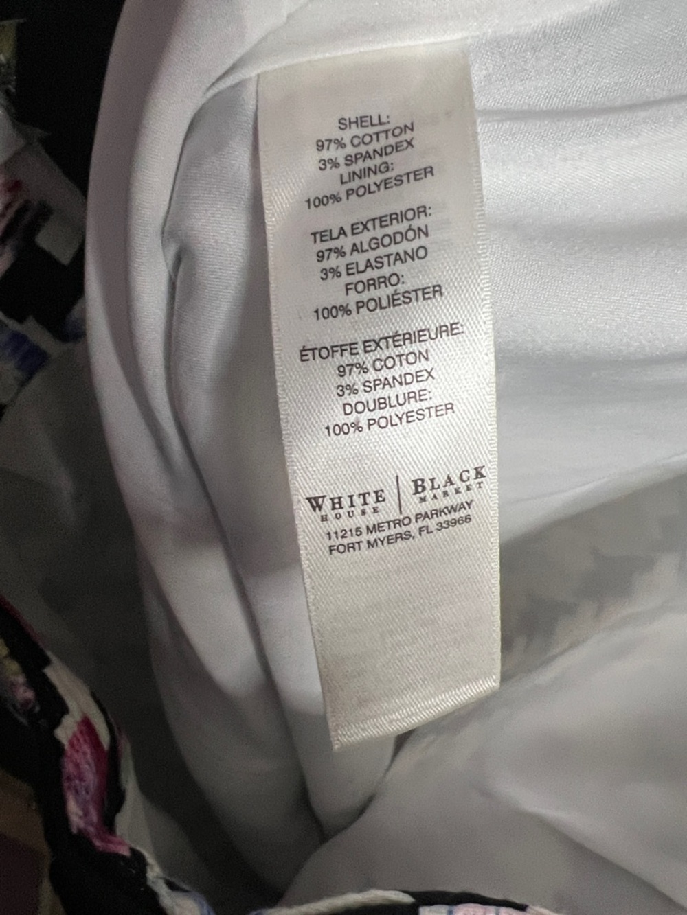 WHBM Black & White Colorful Houndstooth Pencil Skirt with Pink and Blue Accents - Picture 6 of 6